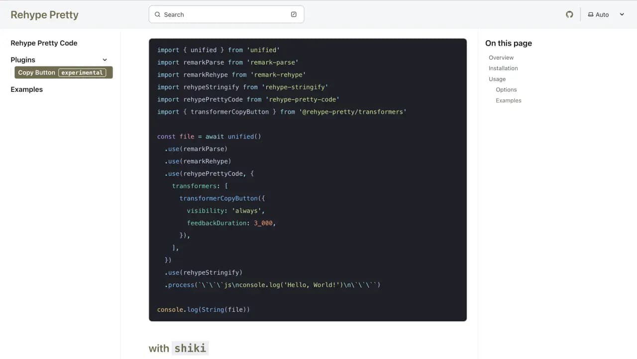How to add a Code Copy Button with Rehype Pretty Code