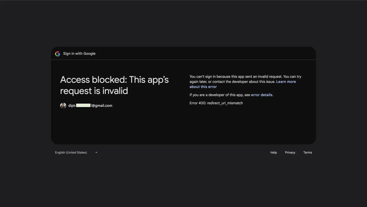 How to Fix Google OAuth redirect_uri_mismatch Error